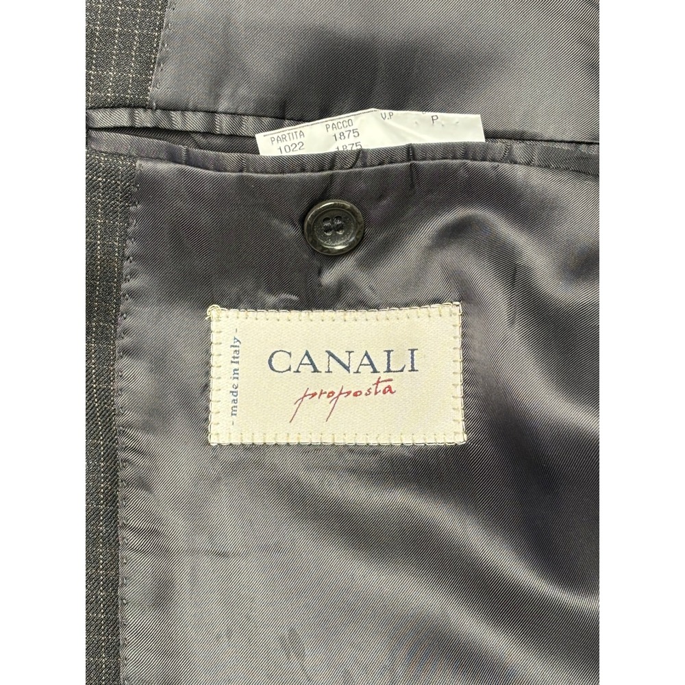 Canali Proposta Mens Charcoal Windowpane Wool Blazer Made in Italy Size 58 L - Picture 8 of 15